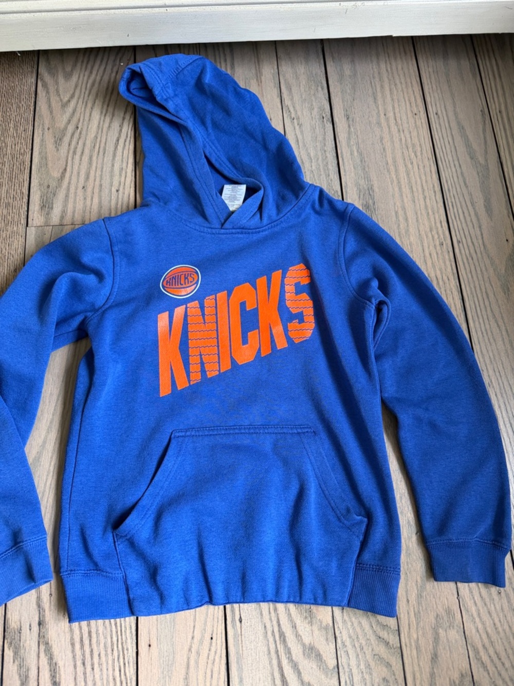 Youth Royal Blue KNICKS Hoodie with Orange Logo